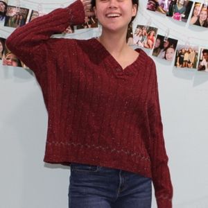 Maroon V neck Sweater